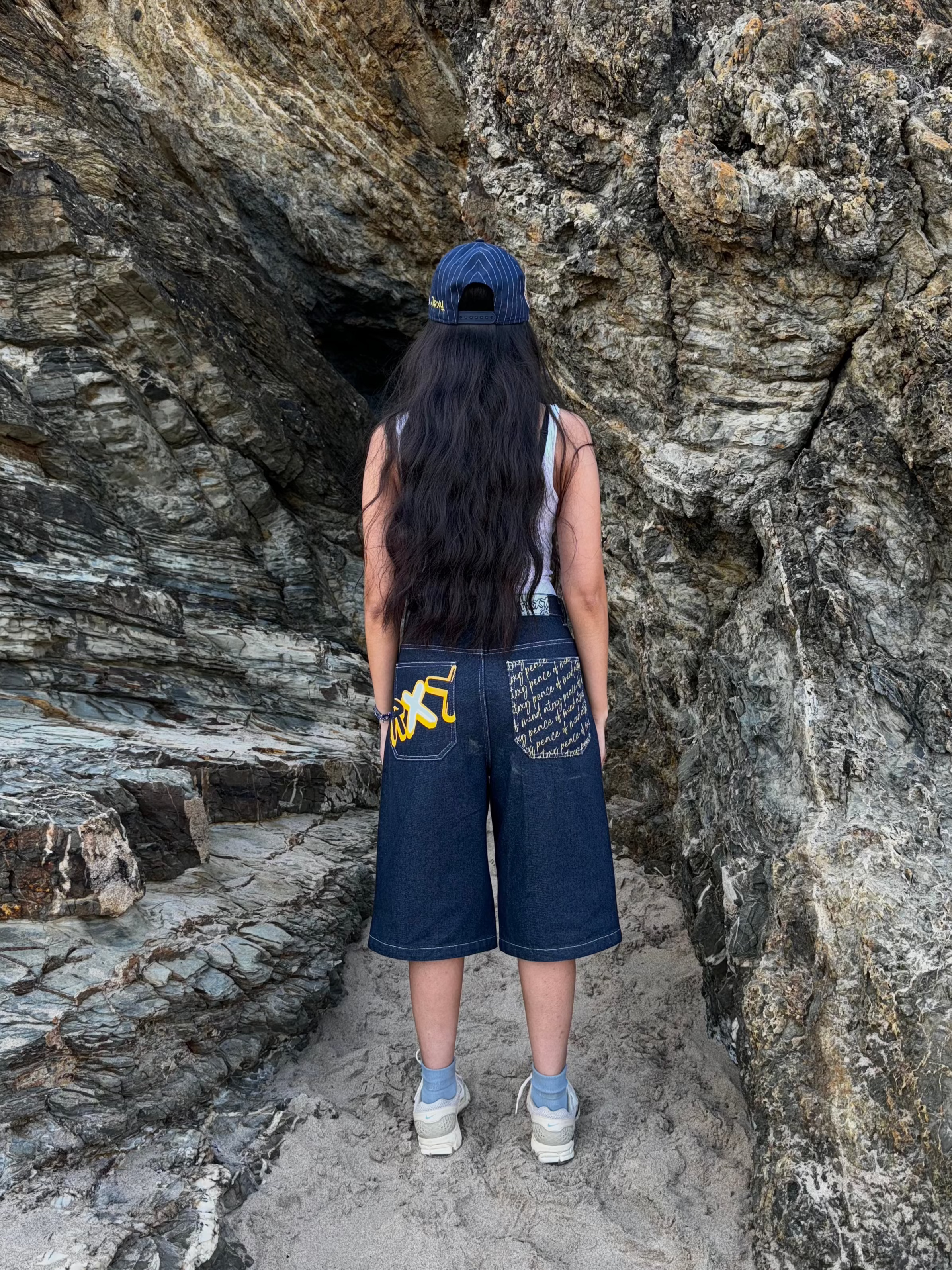 Graffiti Denim Jorts - Heavyweight Streetwear - ATRXY LONDON